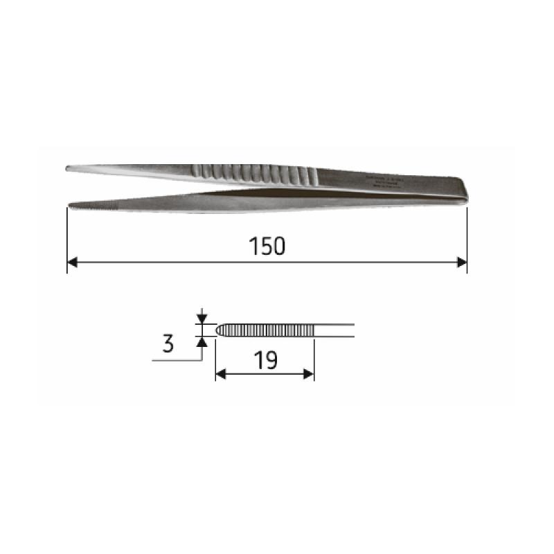 Пінцет анатомічний, англійська модель , довжина 15 см, J-16-002